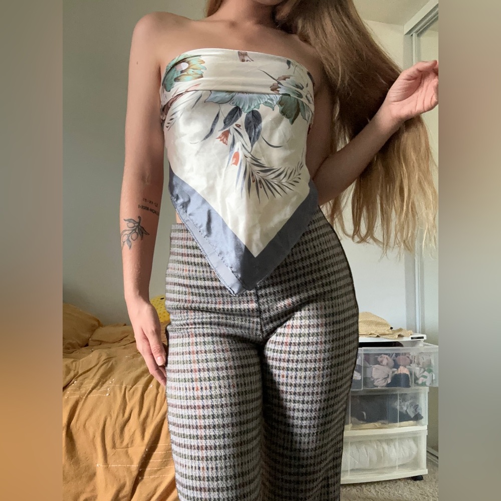 Vintage Zara plaid flare jeans